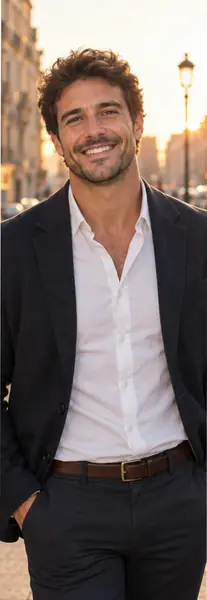 Smiling man presenting a confident BeNaughty profile